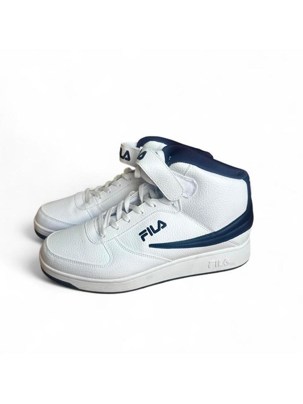 Fila Men's A-HIGH Sneakers White & Navy Blue Size 11.5